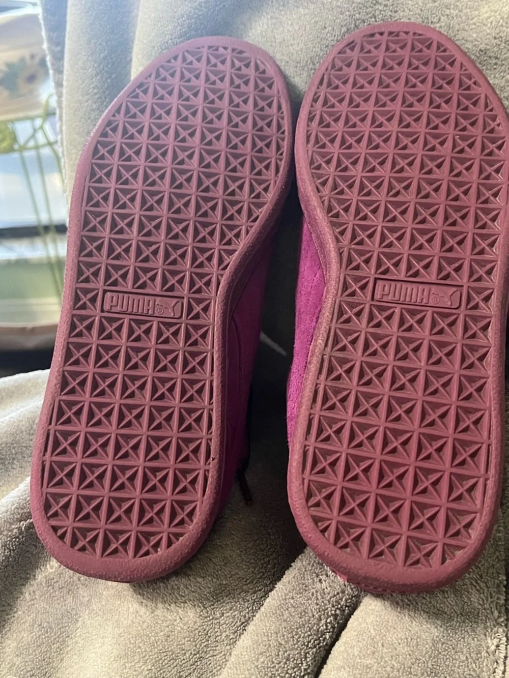 Puma Women's Suede Sneakers - Purple with Gold Accent - Picture 9 of 12